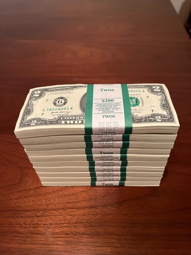 100 two dollar bills 2 - 100,